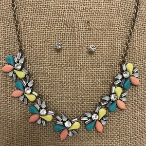 Crystal and Beaded Statement Necklace Set